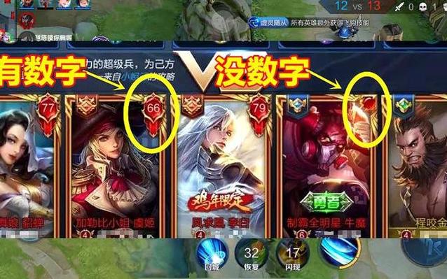 王者荣耀英雄上的数字是什么意思