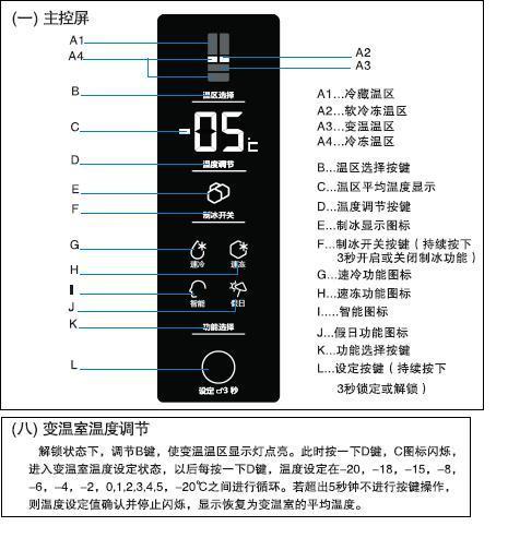 卡萨帝冰箱温度调节图解