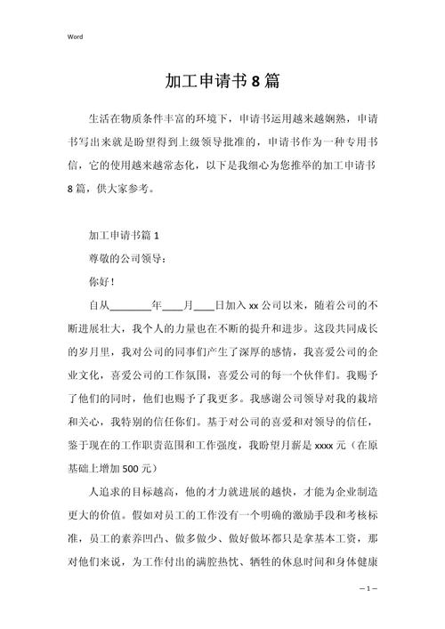 加工资申请怎么写简短范文