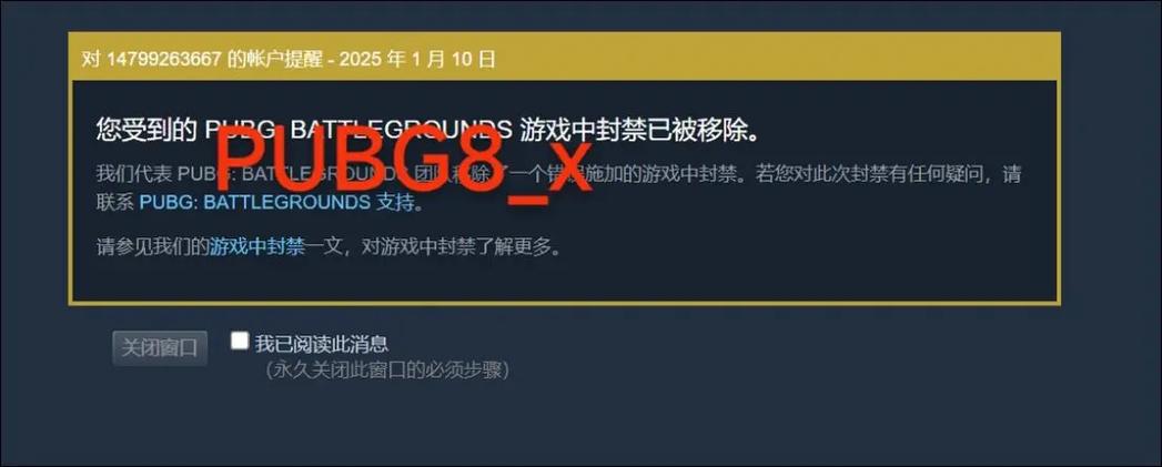 pubg一次解封机会