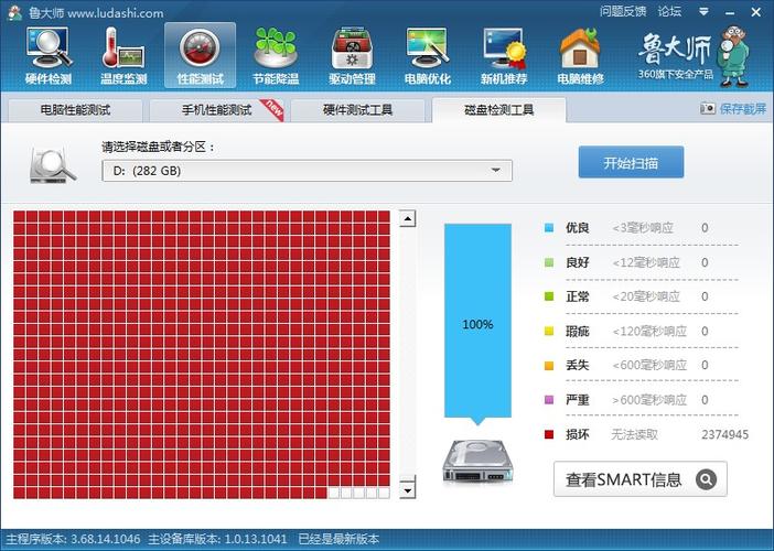 鲁大师检测硬盘有损坏截图2
