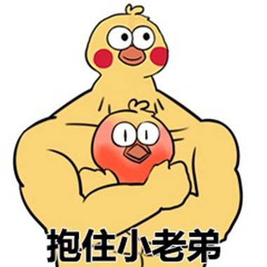 抱住小老弟小黄鸡表情包图片