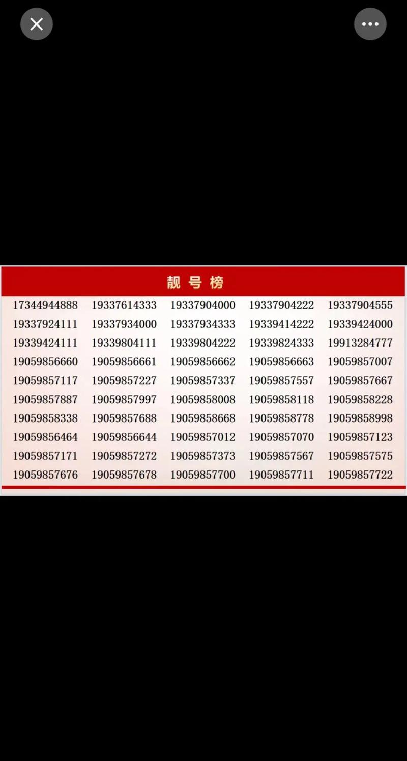 手机卡靓号大全