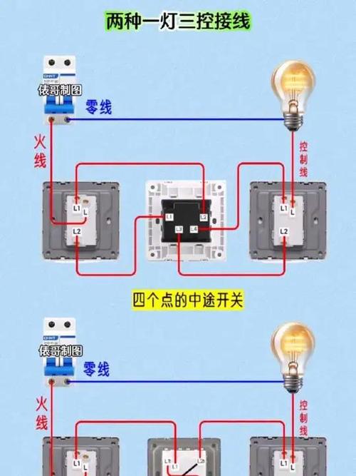 单联三控开关怎么接线图解截图2