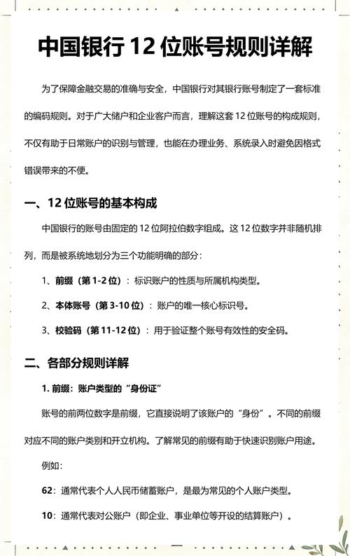 12位账号规则详解