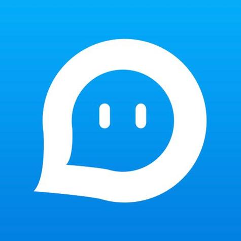 蓝色app图标社交软件 很多标签