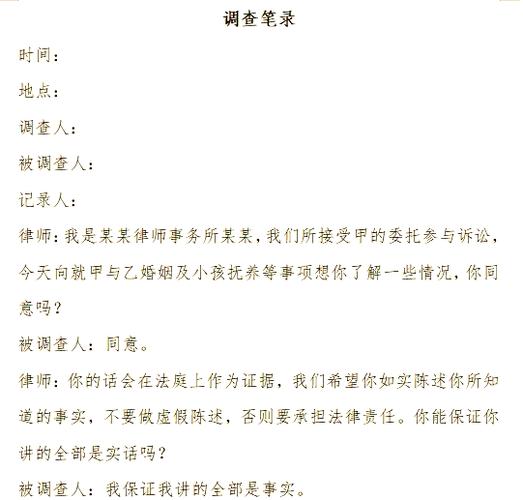 师德师风调查笔录