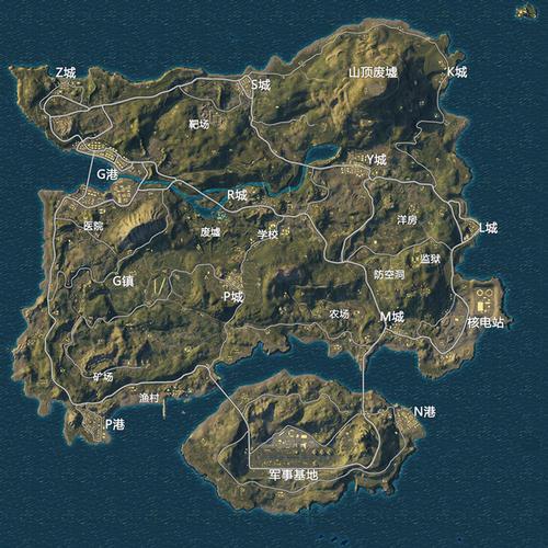 和平精英 海岛地图