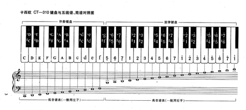 钢琴键盘简谱对照表数字