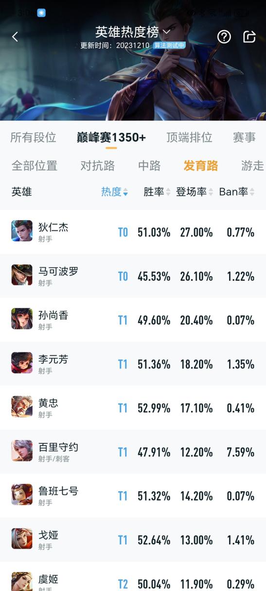 王者营地怎么看英雄胜率