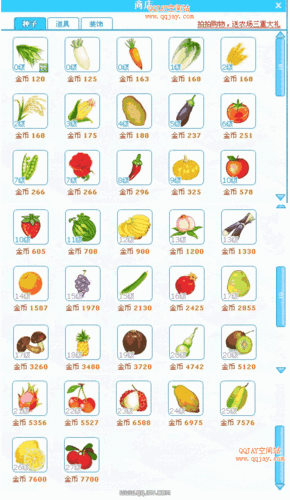 QQ农场植物名称汇总