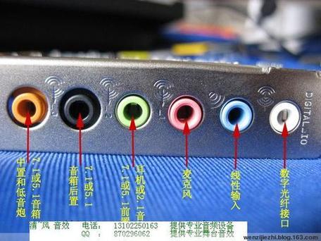 电脑后面5个音频插孔