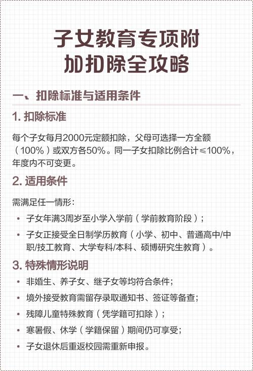 2019年专项扣除标准两个孩子是叠加扣