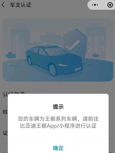 比亚迪车主认证显示已被认证