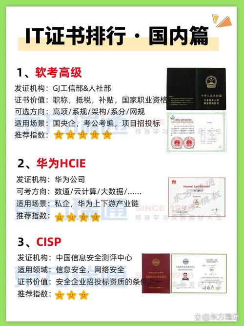 软件证书含金量高的有哪些
