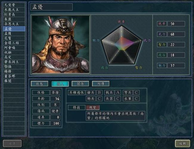 三国志11威力加强版孟获