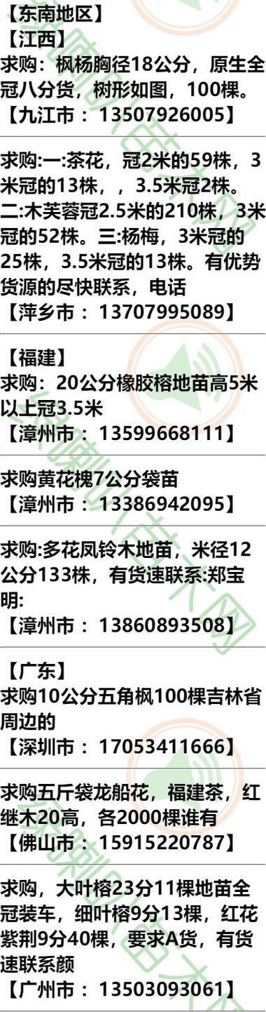 免费求购苗木信息网