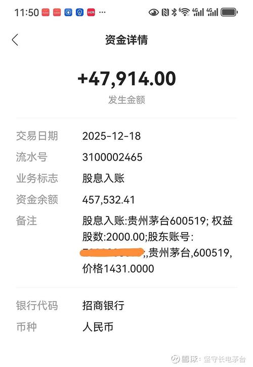 茅台分红派息记录截图2
