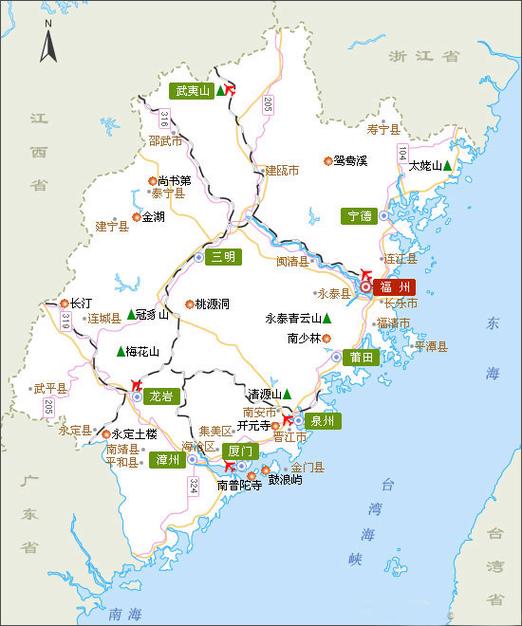 福建旅游地图