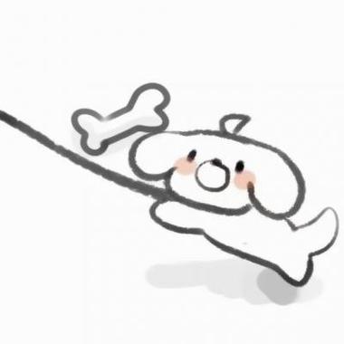 情侣头像一女拽着一狗动漫