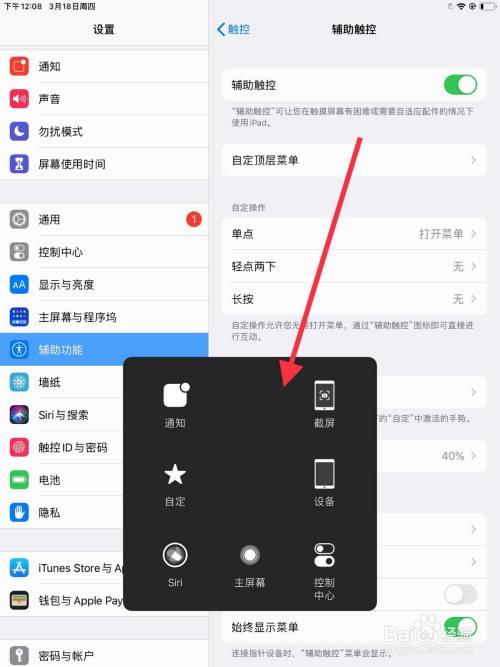 ipad屏幕圆圈怎么打开
