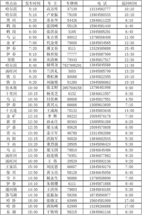 长途汽车客运查询