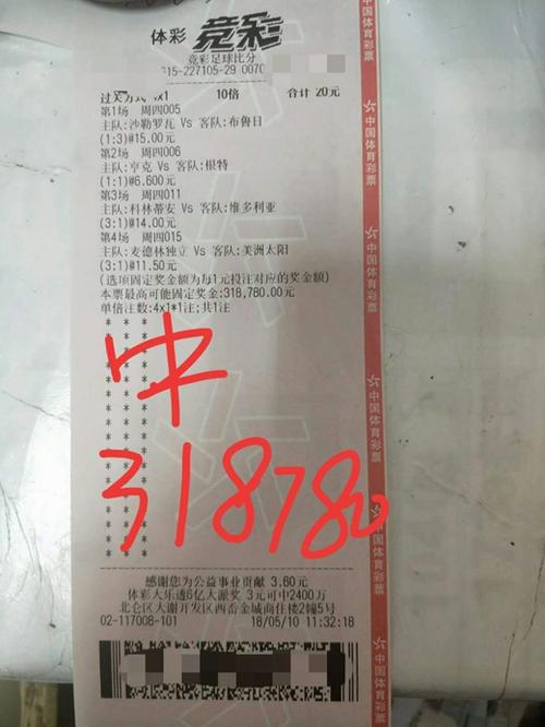 竞彩四串一比分奖金玩法
