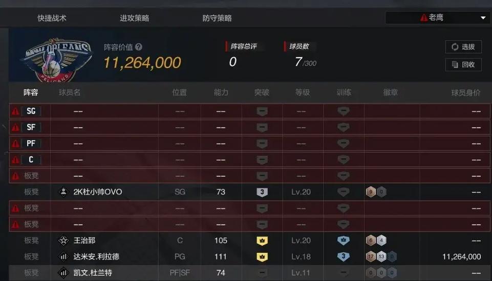 nba2kol2阵容价值怎么算的