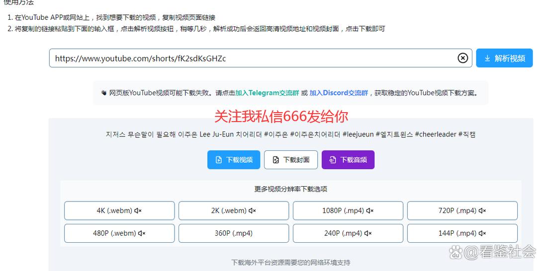 油管视频下载方法