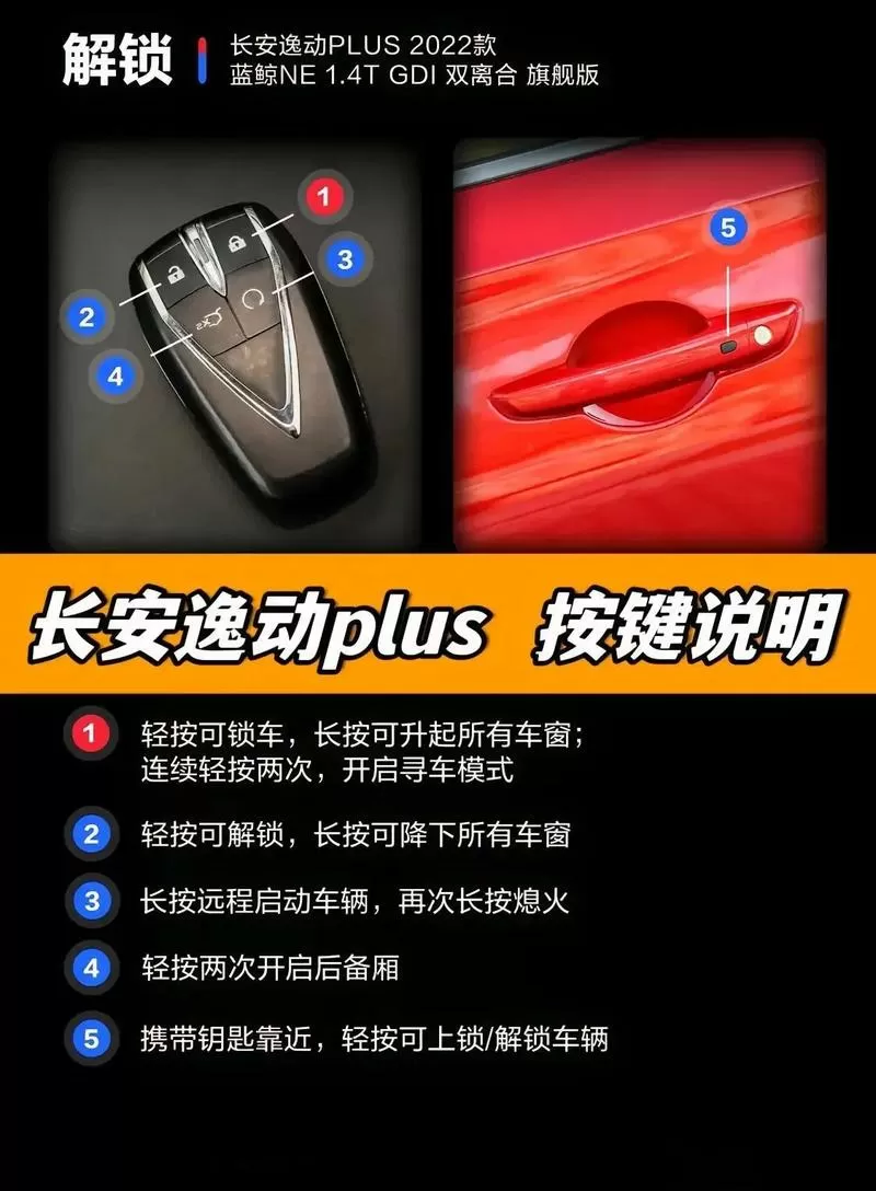 长安逸动plus遥控钥匙功能介绍